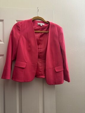 Kasper Women's Coral-Pink Open-Front Blazer